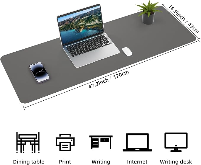 AFIING Leather Desk Pad Protector, Mouse Pad, Waterproof Desk Writing Pad - Image 2