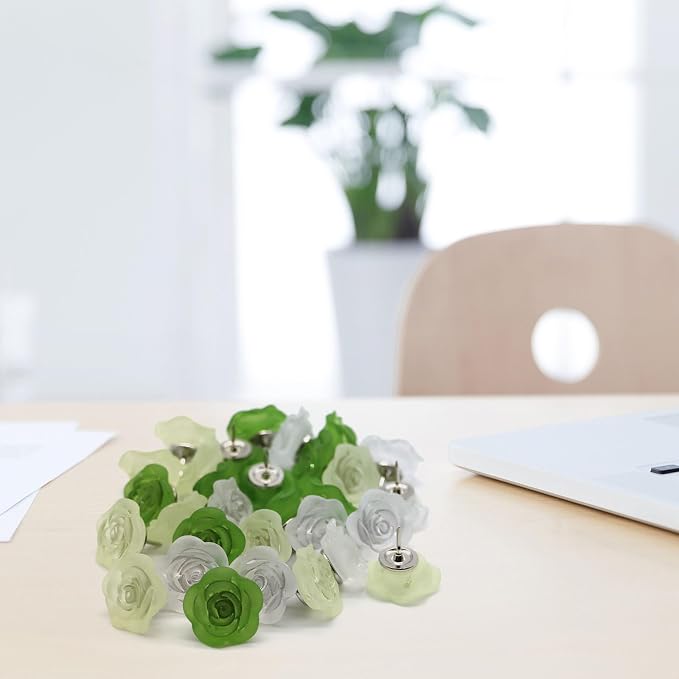 Flower Push Pins 30 Pcs Cute Rose Decorative Push Pins - Image 6