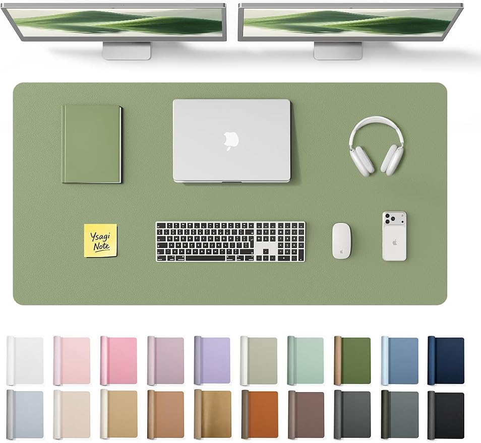 YSAGi Leather Desk Protector, Office Mat, Large Mouse Mat, Non-Slip PU Leather by YSAGi
