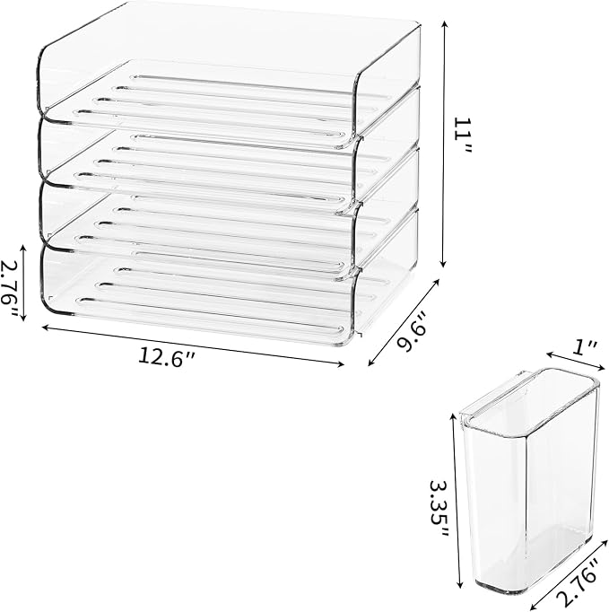 FANXIYQ 4-Tier Horizontal Acrylic Paper Tray Organizer - Image 5