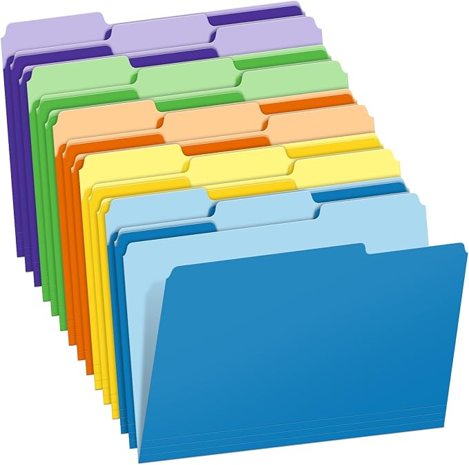 Two-Tone Color File Folders, 15 Pack Letter Size Folders by Wearecommittedtotheresearchandproductionofhigh-qualitykidstoysschoolofficesuppliesandholidayproducts