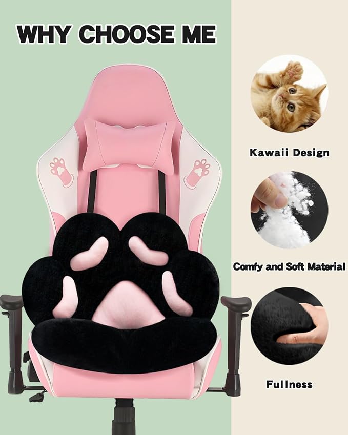 MOONBEEKI Cat Paw Cushion Chair Comfy Kawaii Plush Seat Cushions Shape Lazy - Image 5
