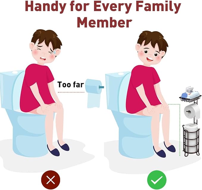 Toilet Paper Holder Stand Tissue Paper Roll Dispenser - Image 3