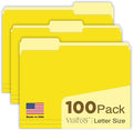 Yellow Manilla Folders File Folders 100-Pack Letter Size 8.5" x 11" Yellow by WritePads