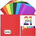 Sooez 21Pack Folders with Pockets, Pocket Folders with Extra Labels, Plastic by Sooez