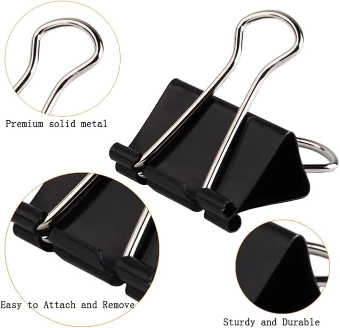 Extra Large Binder Clips 3 inch super big Binder Clips 6 Pack Big Metal Paper - Image 3