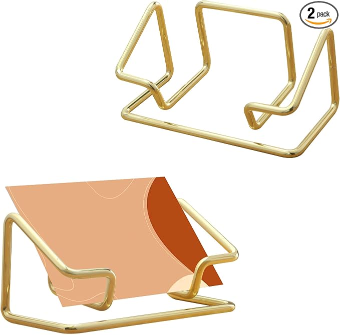 2 Pack Business Card Holder Desk，Metal Business Card Holder Display, Business by Unknown