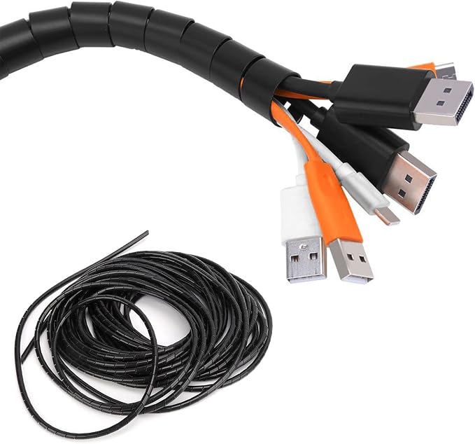 Spiral Cable Wrap - 45 Ft 1/4" Spiral Wire Wrap Cord Covers Bundle Sleeve Hose - Image 6