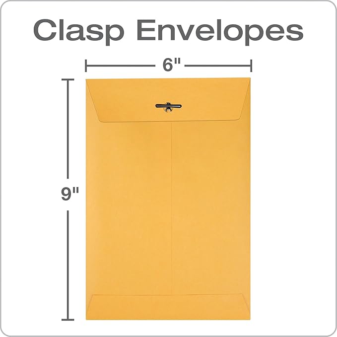 Quality Park 6 x 9 Clasp Envelopes, Clasp and Gummed Closures - Image 2