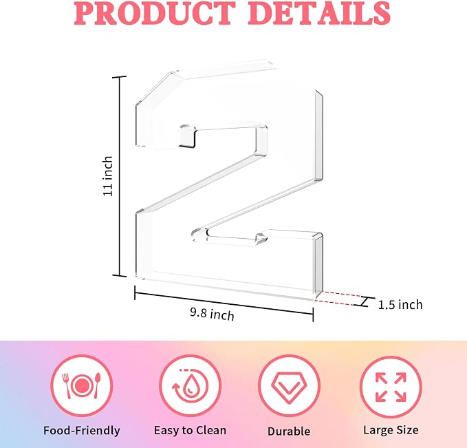11" Acrylic Number Charcuterie Tray, Fillable Number Charcuterie Box - Image 2
