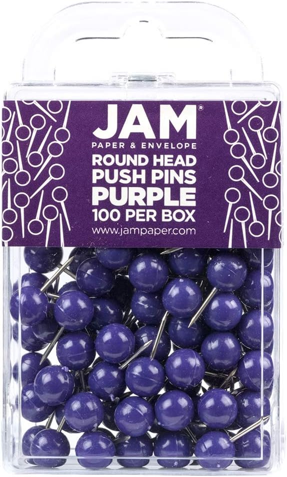 JAM PAPER Colorful Push Pins by JAMPaper