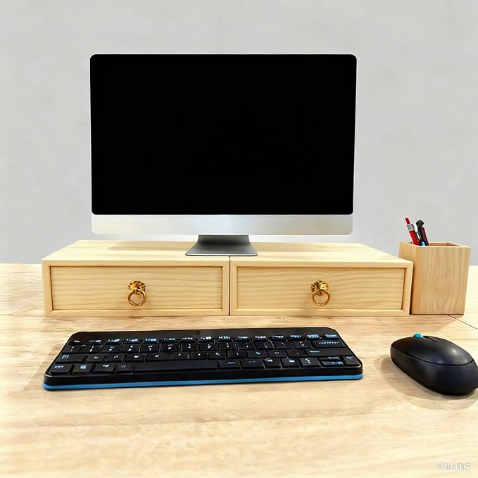 Natural Wooden Storage Box Desk Drawer Single Wood Cabinet Organizer Drawer - Image 5