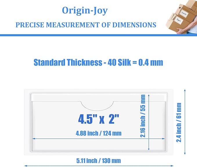 Origin-Joy 60 PCS Self Adhesive Index Card Pockets - Image 2
