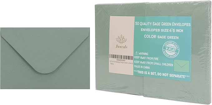 Sage Green Envelopes 4 x 6 Inch, 50 Pack, A4 Size Blank 4 1/4” X 6 1/4” - Image 6