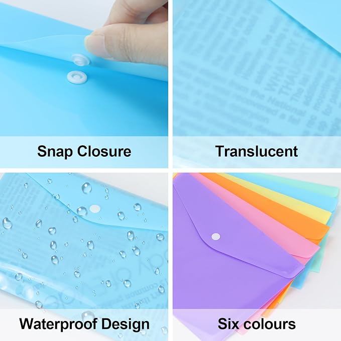 Plastic Envelopes 10 Pack Clear Document Folders，Plastic Envelopes - Image 4