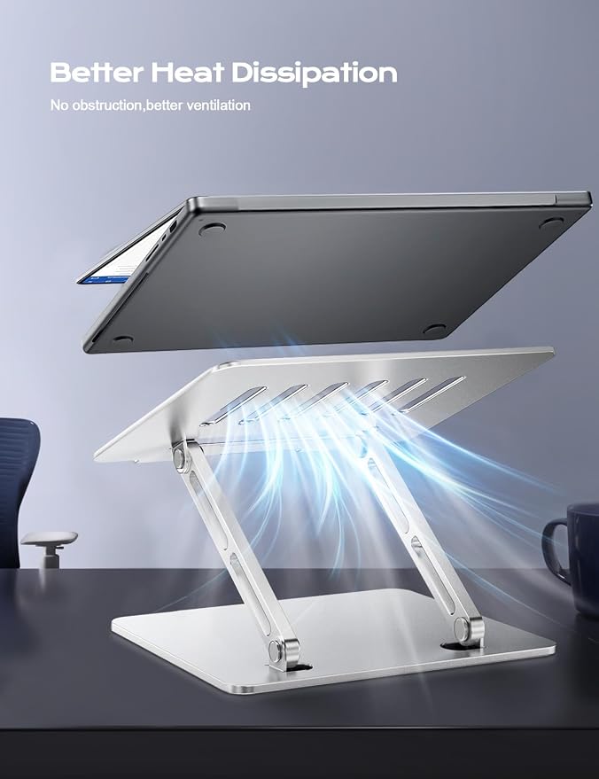 LOXP Adjustable Laptop Stand, Portable Laptop Riser, Aluminum Laptop Stand - Image 4