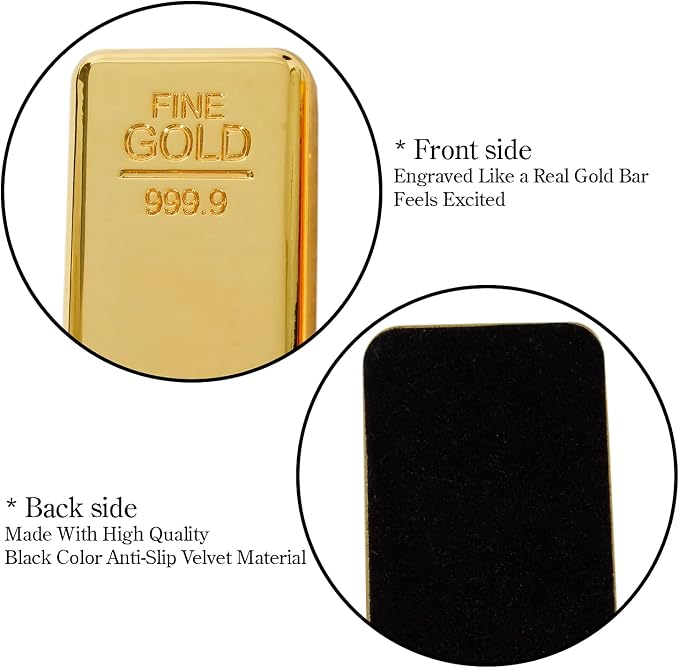 ZAHEPA Gold Bar Paperweight Pack of 1, Realistic Fake Gold Bars Desk Decor | - Image 2