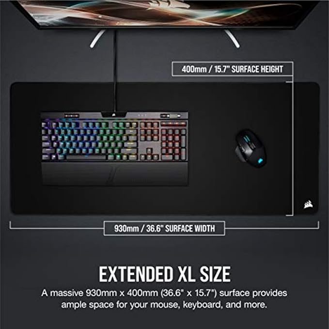 Corsair MM350 PRO Extended XL Premium Spill-Proof Cloth Gaming Mouse Pad – - Image 5