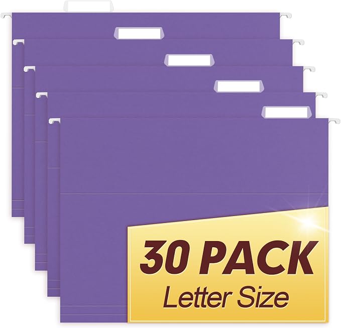 HERKKA Hanging File Folders, 30 Pack Reinforced Letter Size Hanging Folders by HERKKA