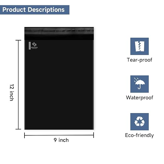 KKBESTPACK 9X12 100 PCS Poly Mailers Shipping Bags - Image 2