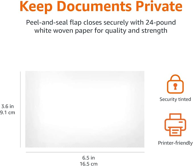 Amazon Basics #6 3/4 Security-Tinted Self-Seal Envelopes - Image 7