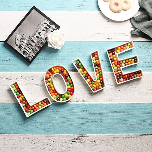 Coffeezone Ceramic Small Letter Candy Dishes Mini Nuts Plates, Party Table Decor - Image 6