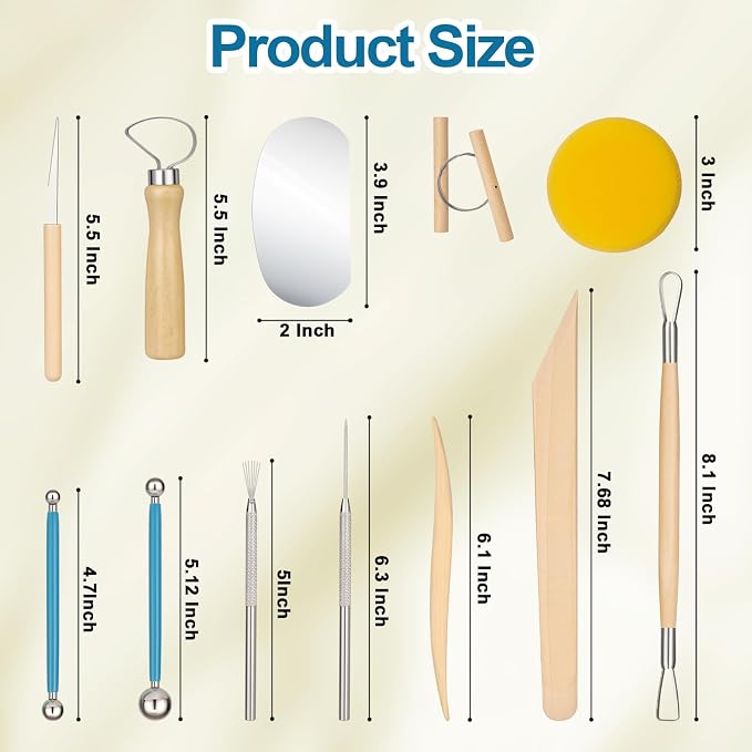 Amrules Clay Tools Kit, Practical Polymer Sculpting Tool Kit, Air Dry Clay Tool - Image 2