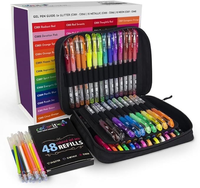 ColorIt Gel Pens for Adult Coloring – 96 Pack by ColorIt