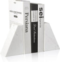 Karibiber Marble Bookends for Heavy Books, Decorative Book Ends for Shelves by Karibiber