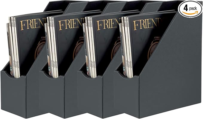 UnionBasic Magazine File Holder, Leatherette Desktop Document Organizer by UnionBasic