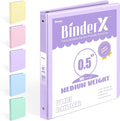 BinderX Extra Durable 3 Ring Binder, Round Rings 0.5 Inch Binder, Fits 100 by Sooez