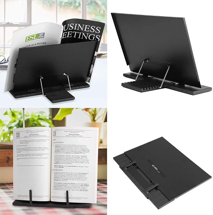 Barelove Desktop Document Book Holder, Metal Foldable Reading Rest Book Stand - Image 3