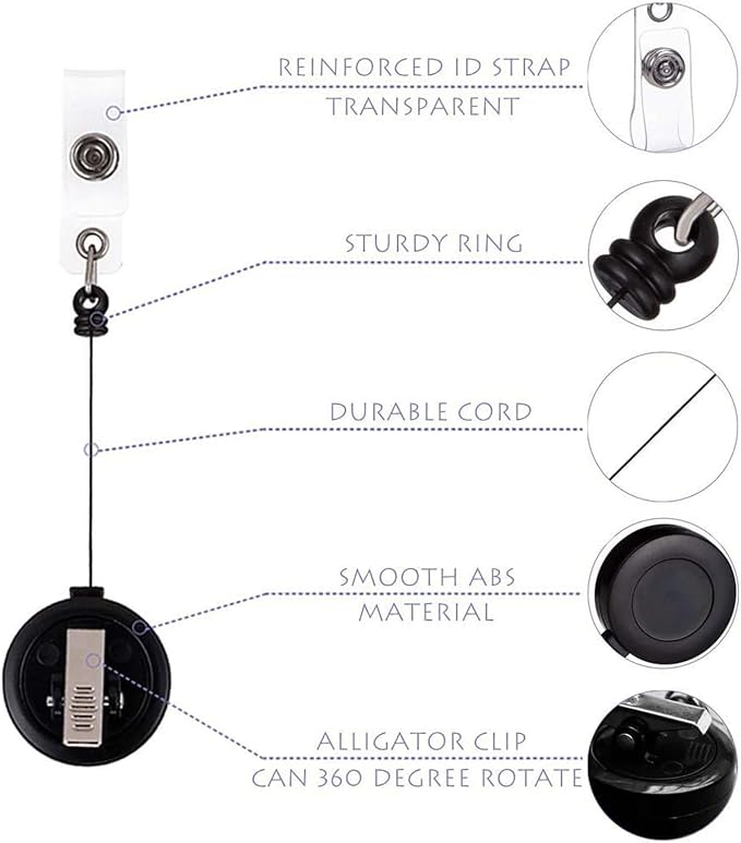 QREEL - 25 Pack - Retractable ID Name Badge Holder Reels - Image 3