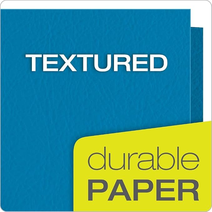 Oxford Twin-Pocket Folders, Textured Paper, Letter Size, Light Blue, Holds 100 - Image 4