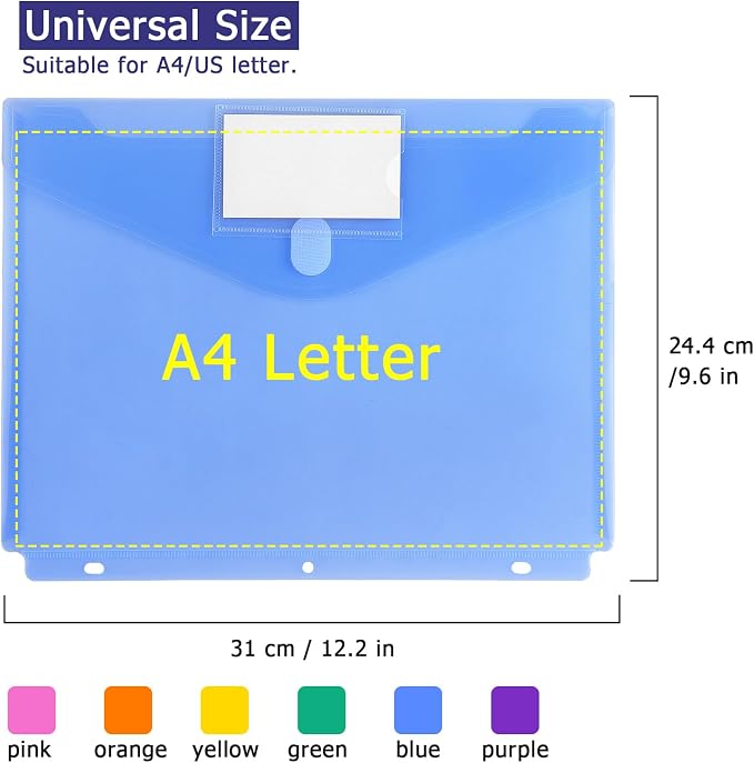 Tamaki 6 Pack Binder Pockets for 3 Ring, Letter Size, Binder Organizer for - Image 3
