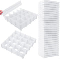 45 Pack Drawer Dividers, Plastic Adjustable Drawer Storage Organizer by Ptanok