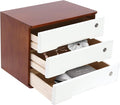 Lockable Desk Organizer Wooden Desktop Drawers Office Flat Files Storage Box by Unknown