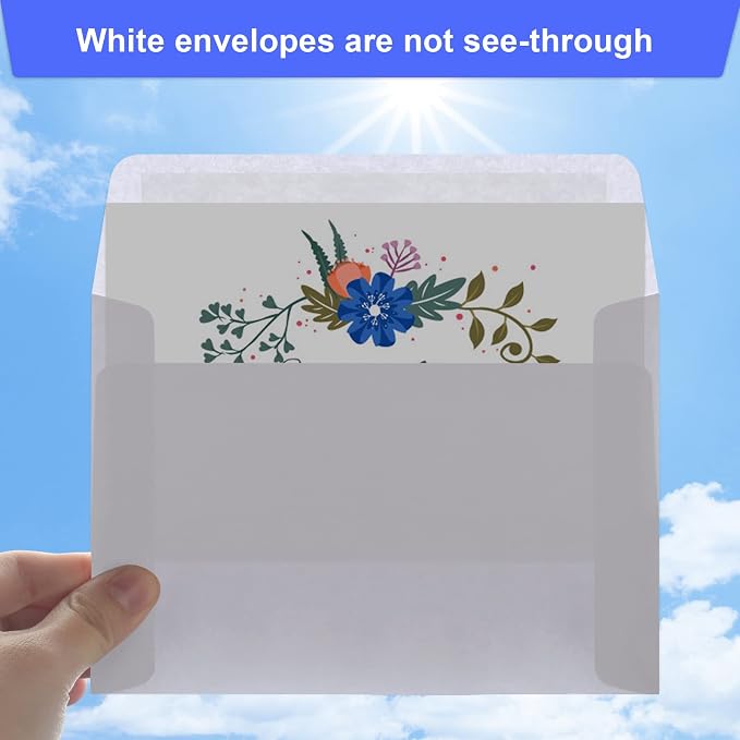 Blank Cards and Envelopes 4x6, 30 Pack White Invitation Cardstock - Image 4