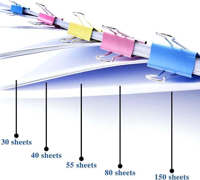 OWLKELA 100 Pcs Colored Binder Clips, Paper Clamps, Paper Binder Clip, Metal - Image 4