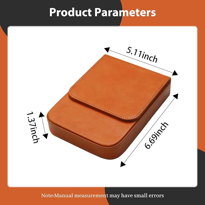 Leather 6 Fountain Pen/Pencil Tray Case, Magnetic Closure - Image 2