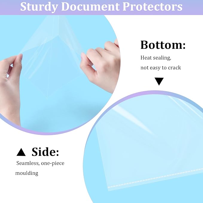 AKONEGE 50 Pack No Holes Sheet Protectors 8.5 x 11 Inch Letter Size Page - Image 4