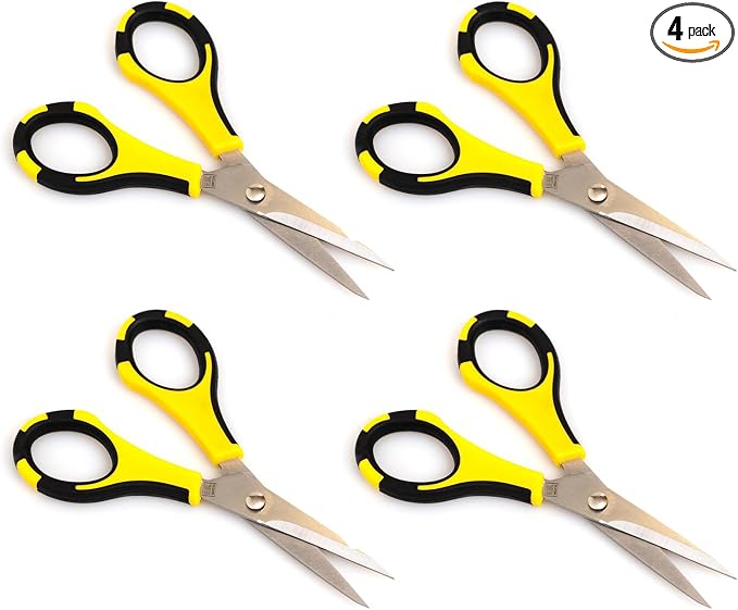 American Crafts Cutter Bee Herb Scissors 4/Pkg-Yellow/Black by EkTools