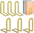 Chunful 6 Pcs Gold Book Ends for Shelves Decorative Small Modern Metal Bookends by Chunful