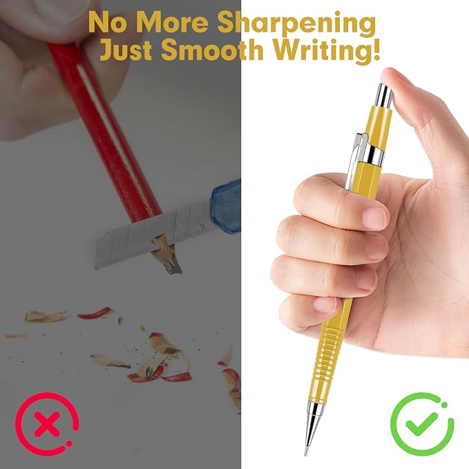 8 PCS Metal Mechanical Pencil, Durable 0.9mm Drafting Pencil, Comes - Image 7