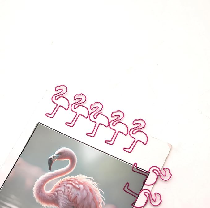 60 Pcs Flamingo Paper Clips, Flamingo Office Supplies Desk Accessories - Image 5