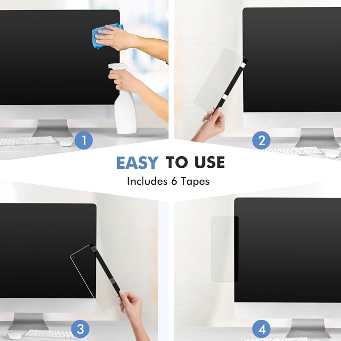 DOLLAR BOSS 2 Pcs 5.5" x 3.1" Transparent Acrylic Monitor Memo Board | Office - Image 5
