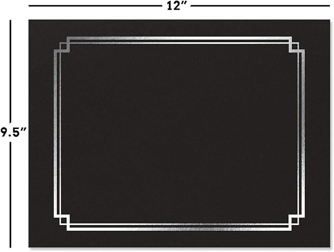 Classic Black and Silver Foil Certificate Folders - Image 2