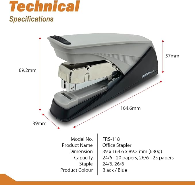 Easy-Flat Stapler: Effortlessly Staple 20-25 Sheets - Image 7