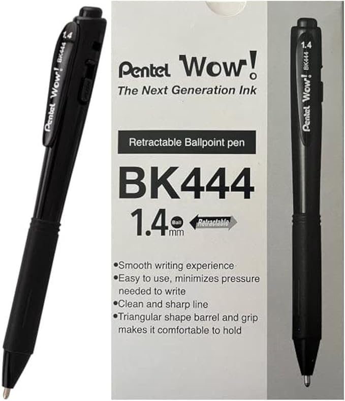 Pentel Wow! Retractable Super Smooth Ballpoint Pen, Bold Line, Triangular Barrel by PentelofAmerica