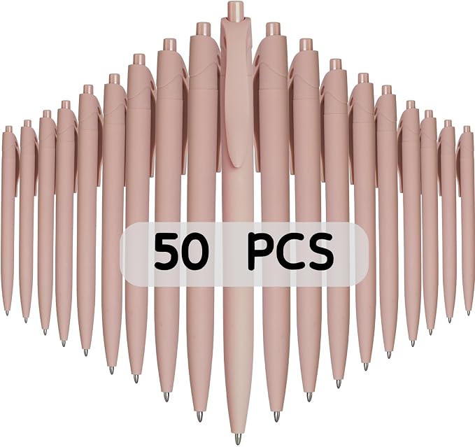 BallPoint Pens, 50 Pack, Bulk Pens, Pale Dogwood Pink Barrel, Click Pens by Wiaziert